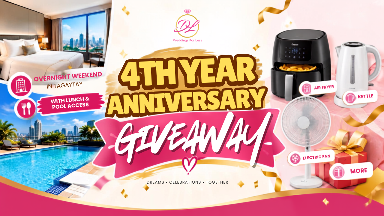4th Anniversary Giveaway of DL Weddings For Less 